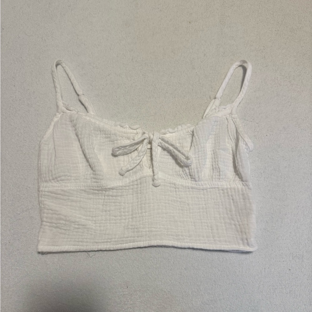 White Cropped Tank Top